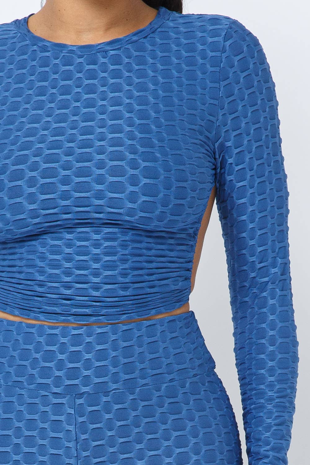 Well-in Vogue Honeycomb Open Back Tie Top and Leggings Set
