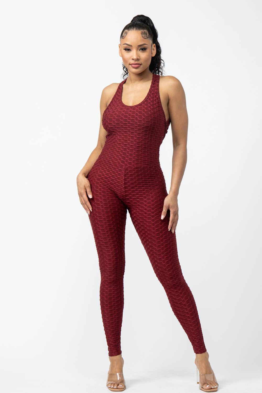 Well-in Vogue Sleeveless Cross Back Jumpsuit