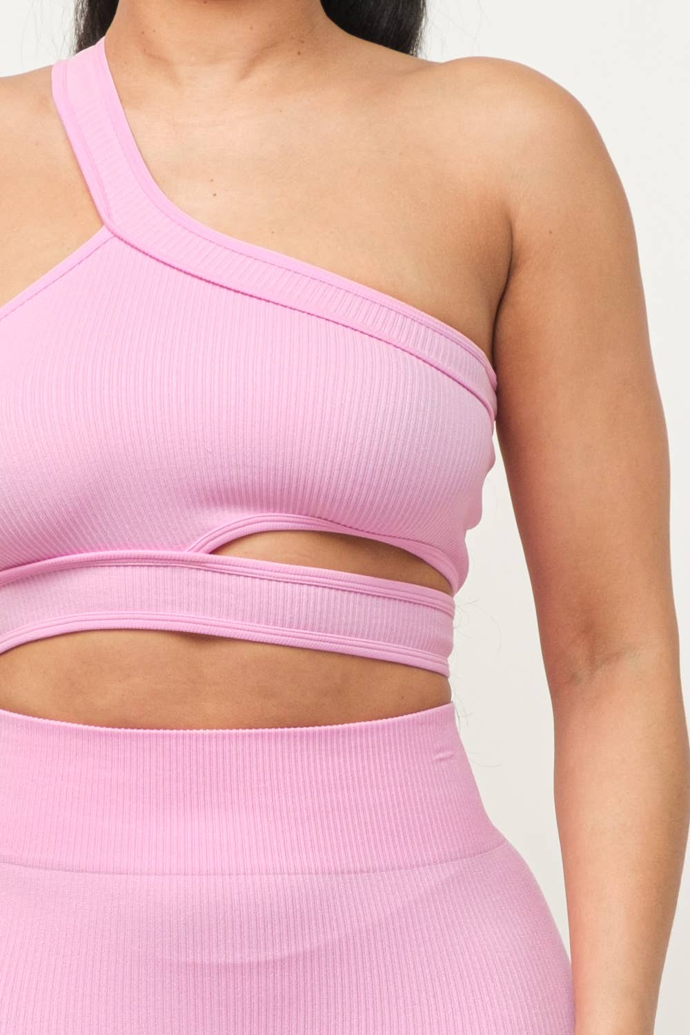 Well-in Vogue Cut Out One Shoulder Strap Top And Shorts Set