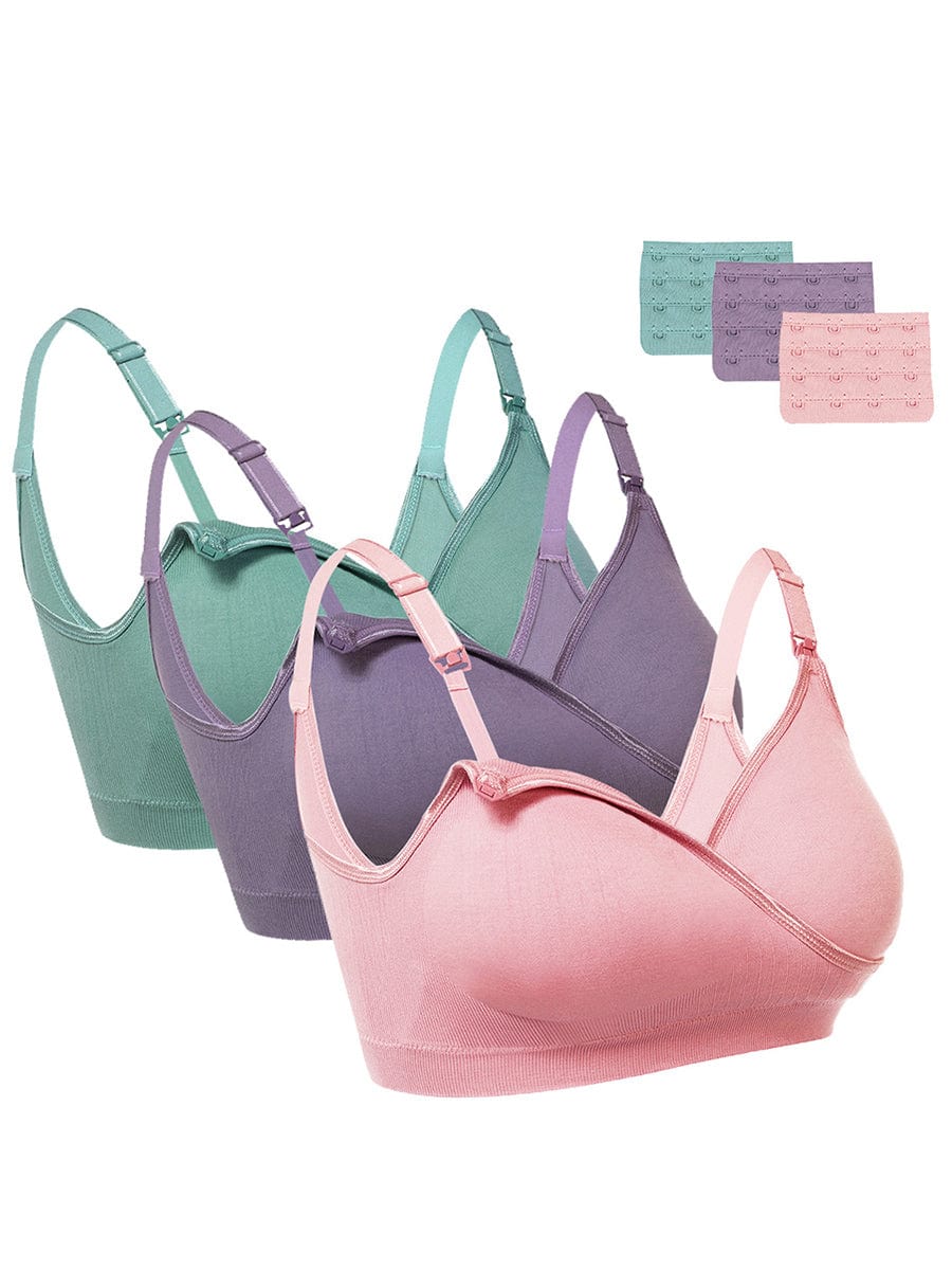 Wholesale 3 Pcs Nursing Bra Full Bust Seamless Nursing Maternity Breastfeeding Bras Adjustable Sleep Bra