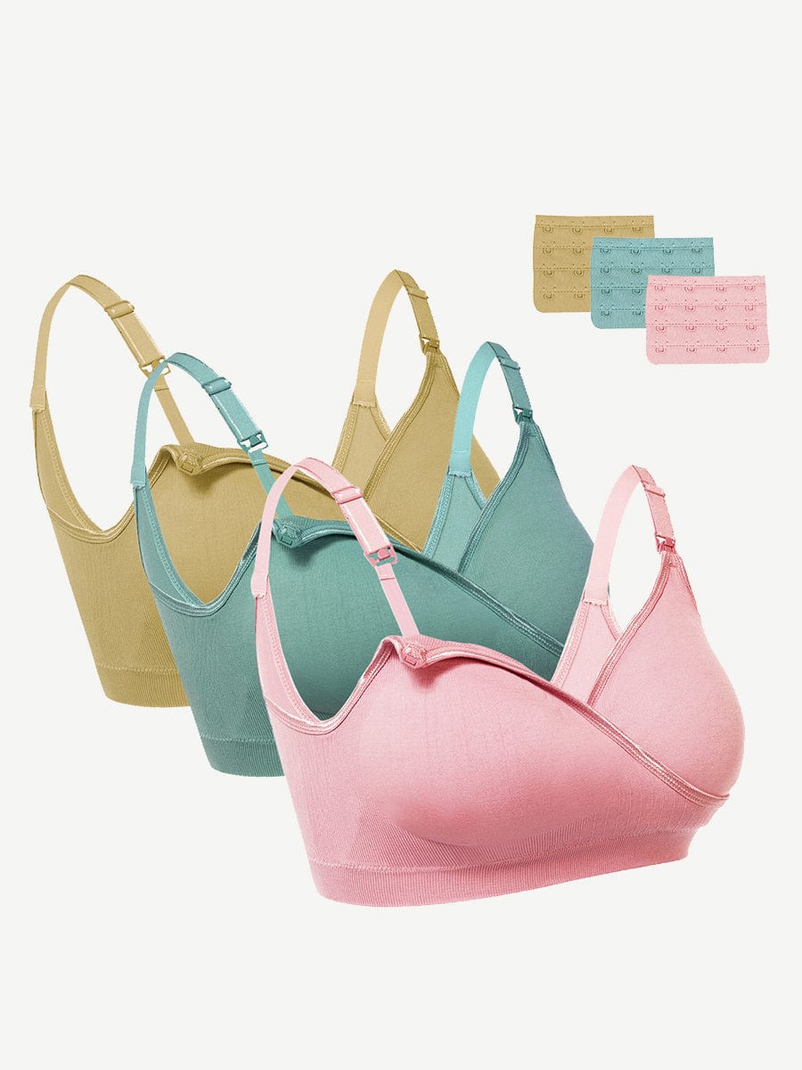 Wholesale 3 Pcs Nursing Bra Full Bust Seamless Nursing Maternity Breastfeeding Bras Adjustable Sleep Bra