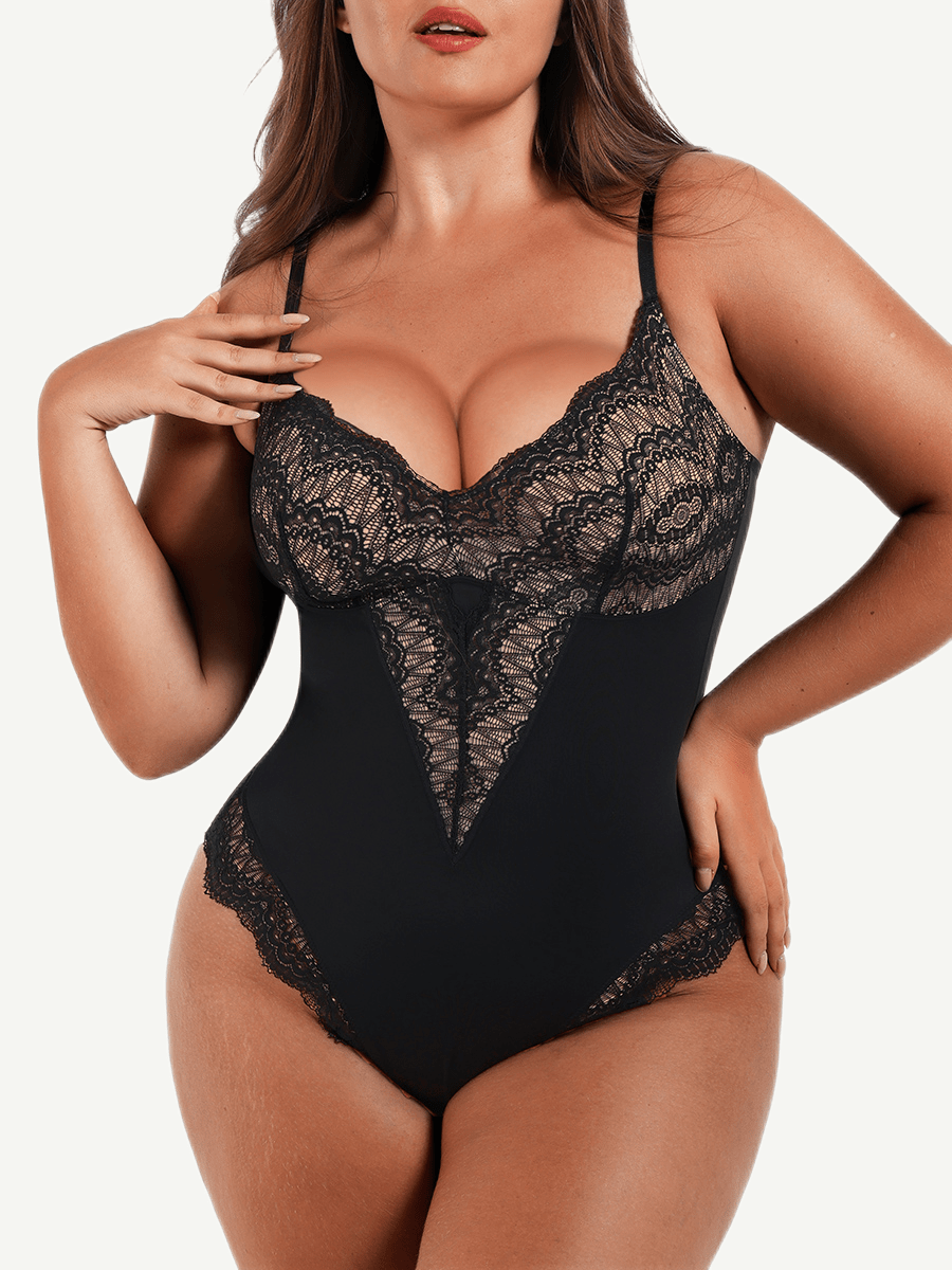 Wholesale Sexy Lace Deep-V Neck Bodysuits