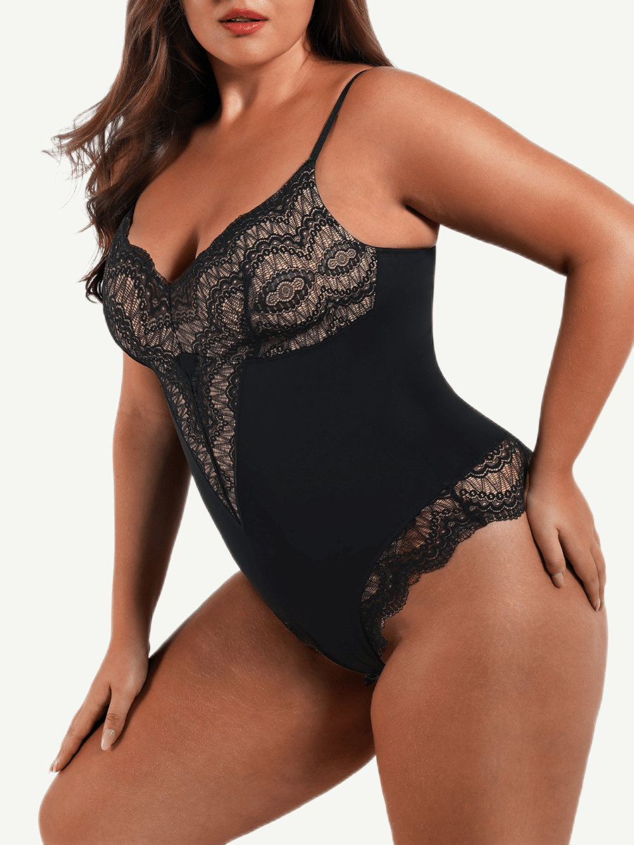 Wholesale Sexy Lace Deep-V Neck Bodysuits