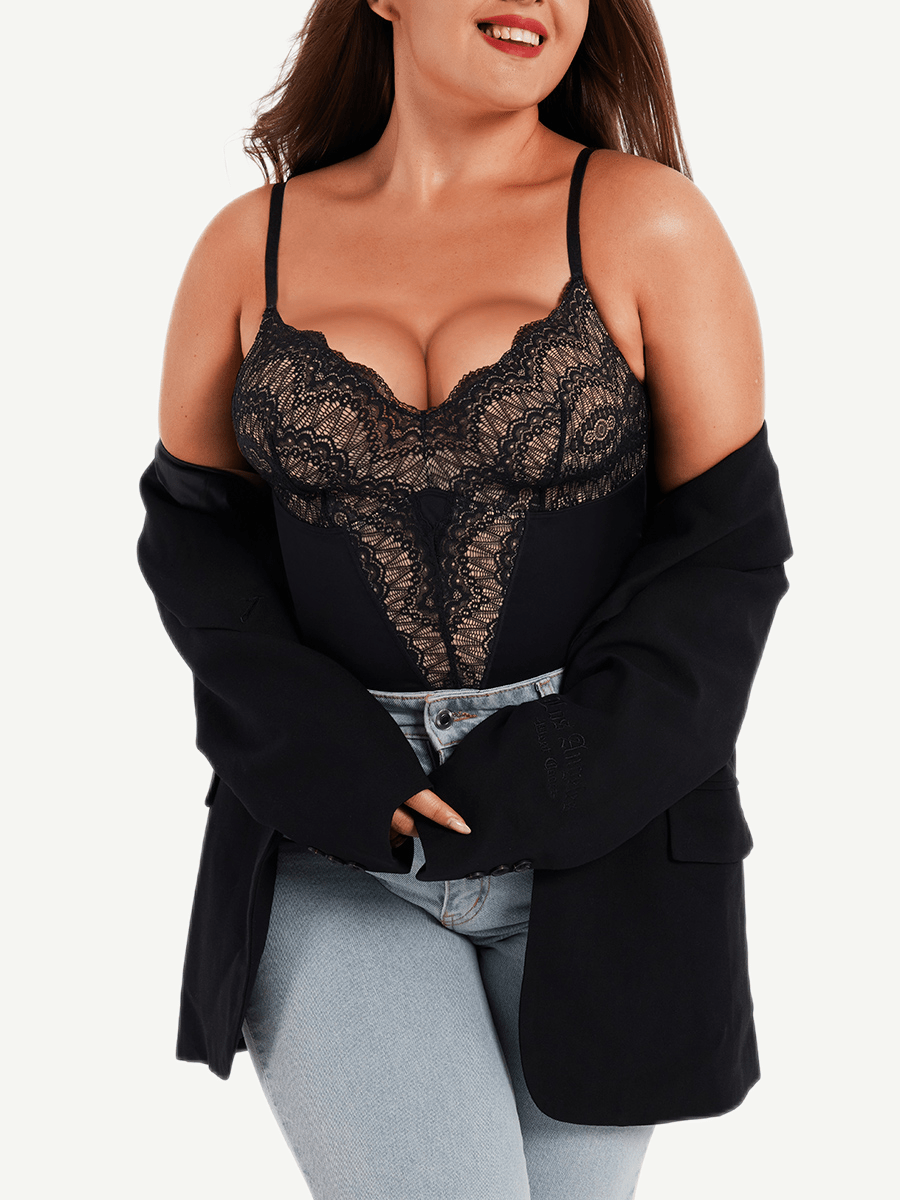 Wholesale Sexy Lace Deep-V Neck Bodysuits