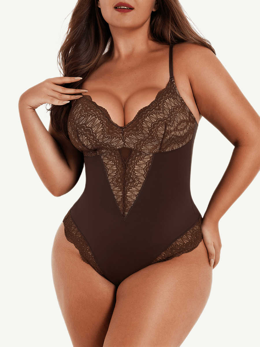 Wholesale Sexy Lace Deep-V Neck Bodysuits
