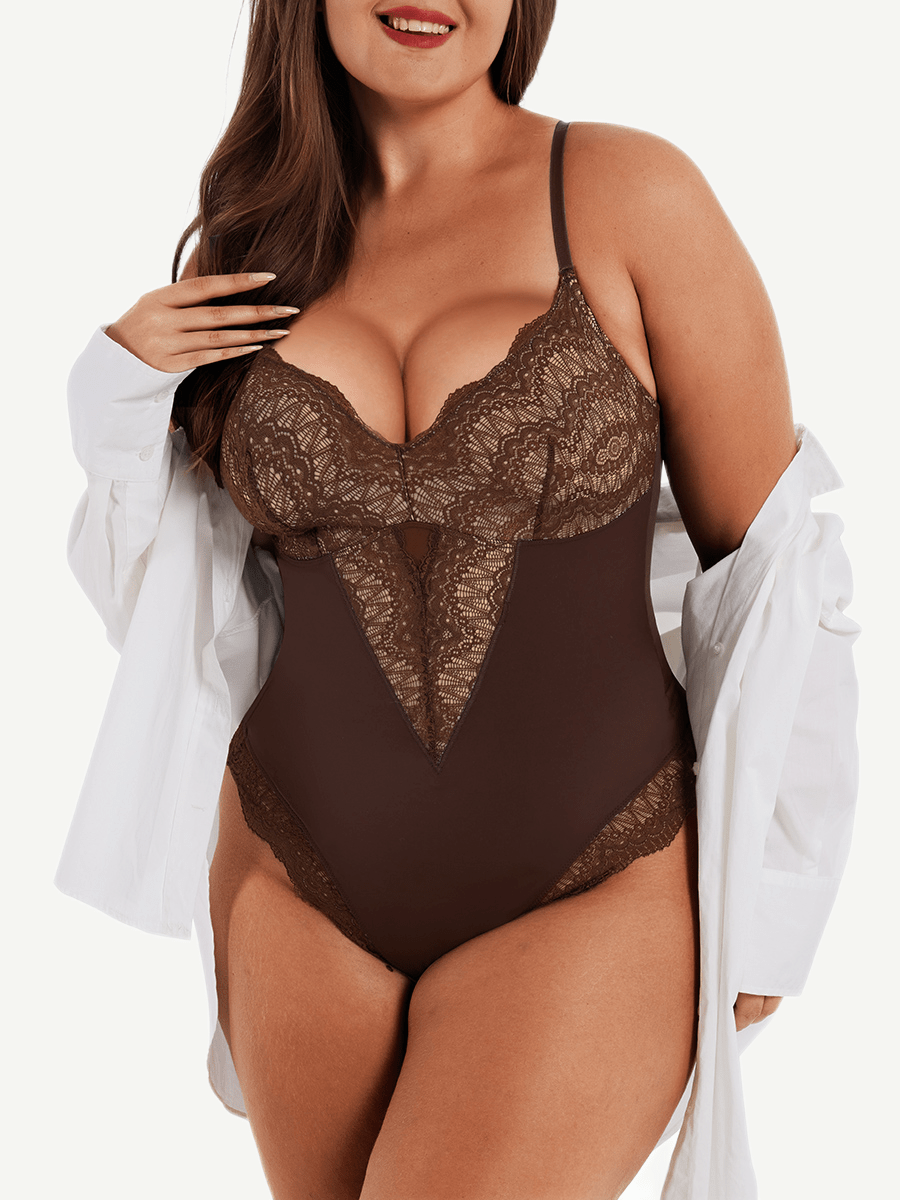 Wholesale Sexy Lace Deep-V Neck Bodysuits