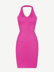 Wholesale Seamless Halter Neck Deep U Outer Wear Shaping Dress