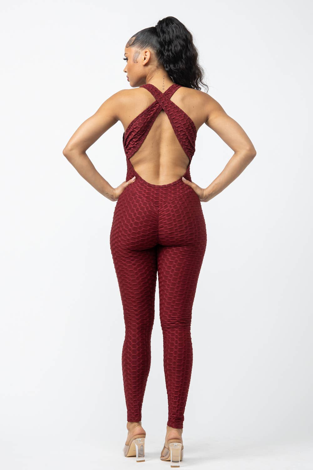 Well-in Vogue Sleeveless Cross Back Jumpsuit
