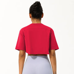 Well-in Vogue Women Loose Sport Crop Top T-Shirt