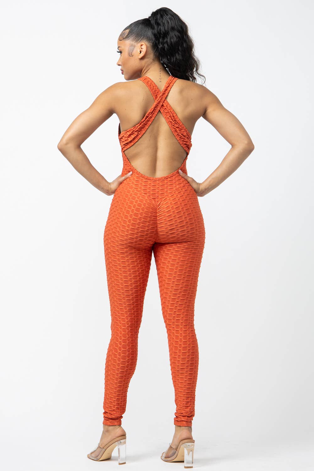 Well-in Vogue Sleeveless Cross Back Jumpsuit