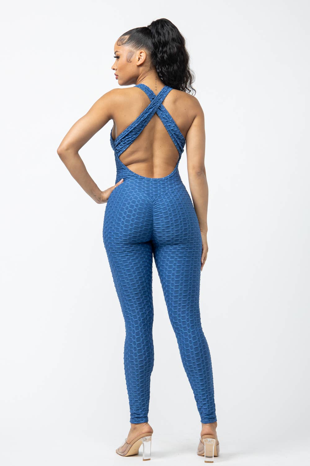 Well-in Vogue Sleeveless Cross Back Jumpsuit