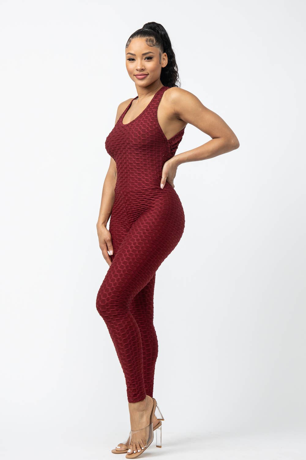 Well-in Vogue Sleeveless Cross Back Jumpsuit