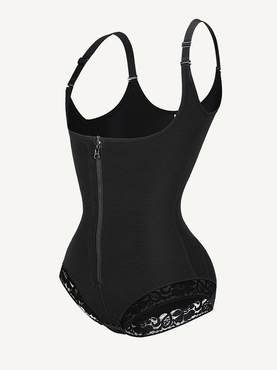 Well-in Vogue U-shaped Bust Lifting Front Zipper Lace Shapewear