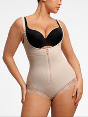 Well-in Vogue U-shaped Bust Lifting Front Zipper Lace Shapewear