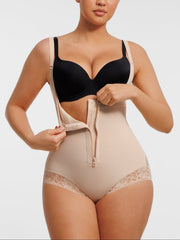 Well-in Vogue U-shaped Bust Lifting Front Zipper Lace Shapewear