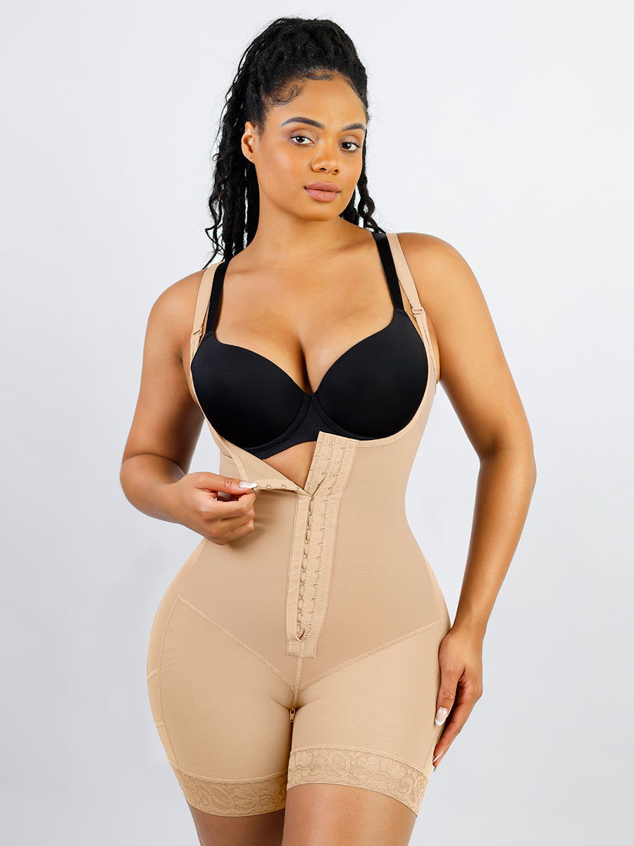Well-in Vogue Breathable Latex Open Bust Tummy Control Firm Compression Shapewear