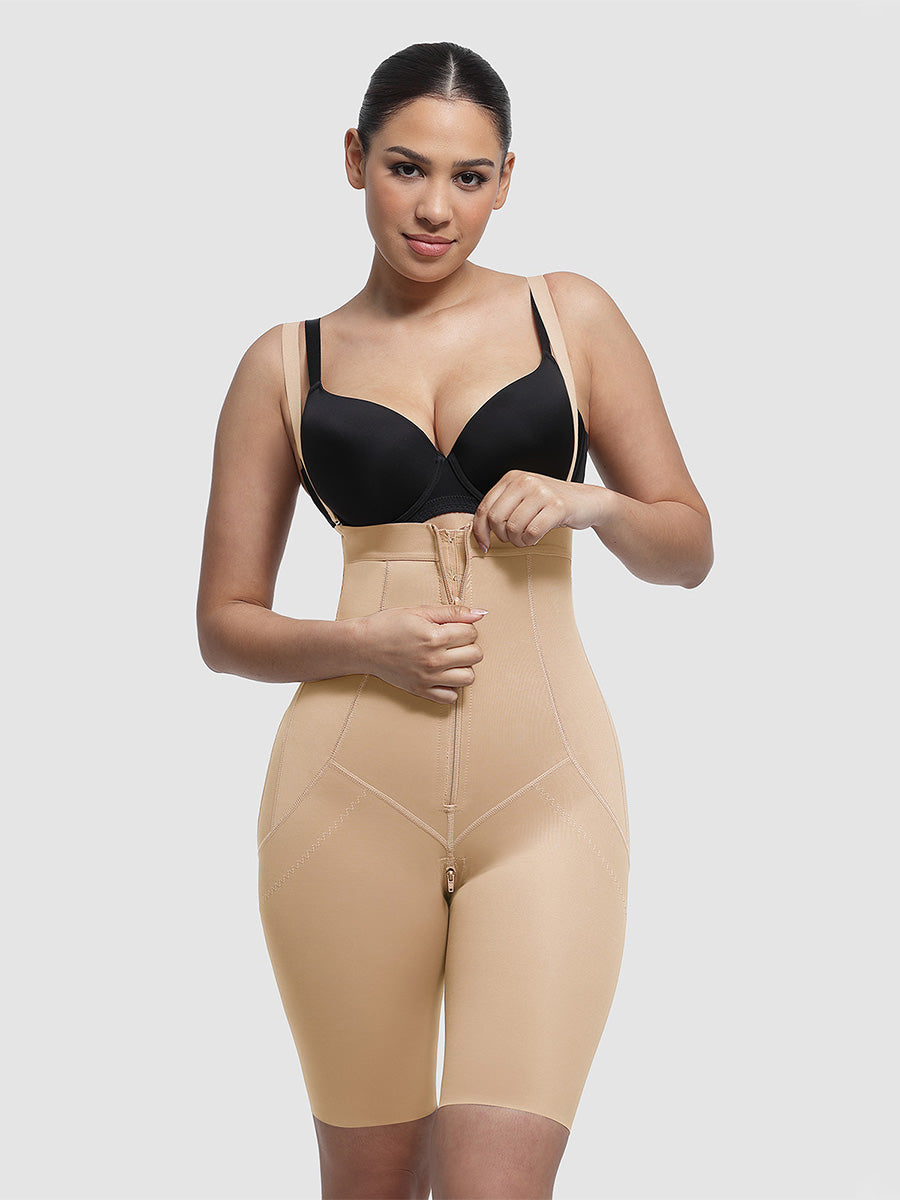 Well-in Vogue Body Shaper clips inside for post-operative wear and removable shoulder straps