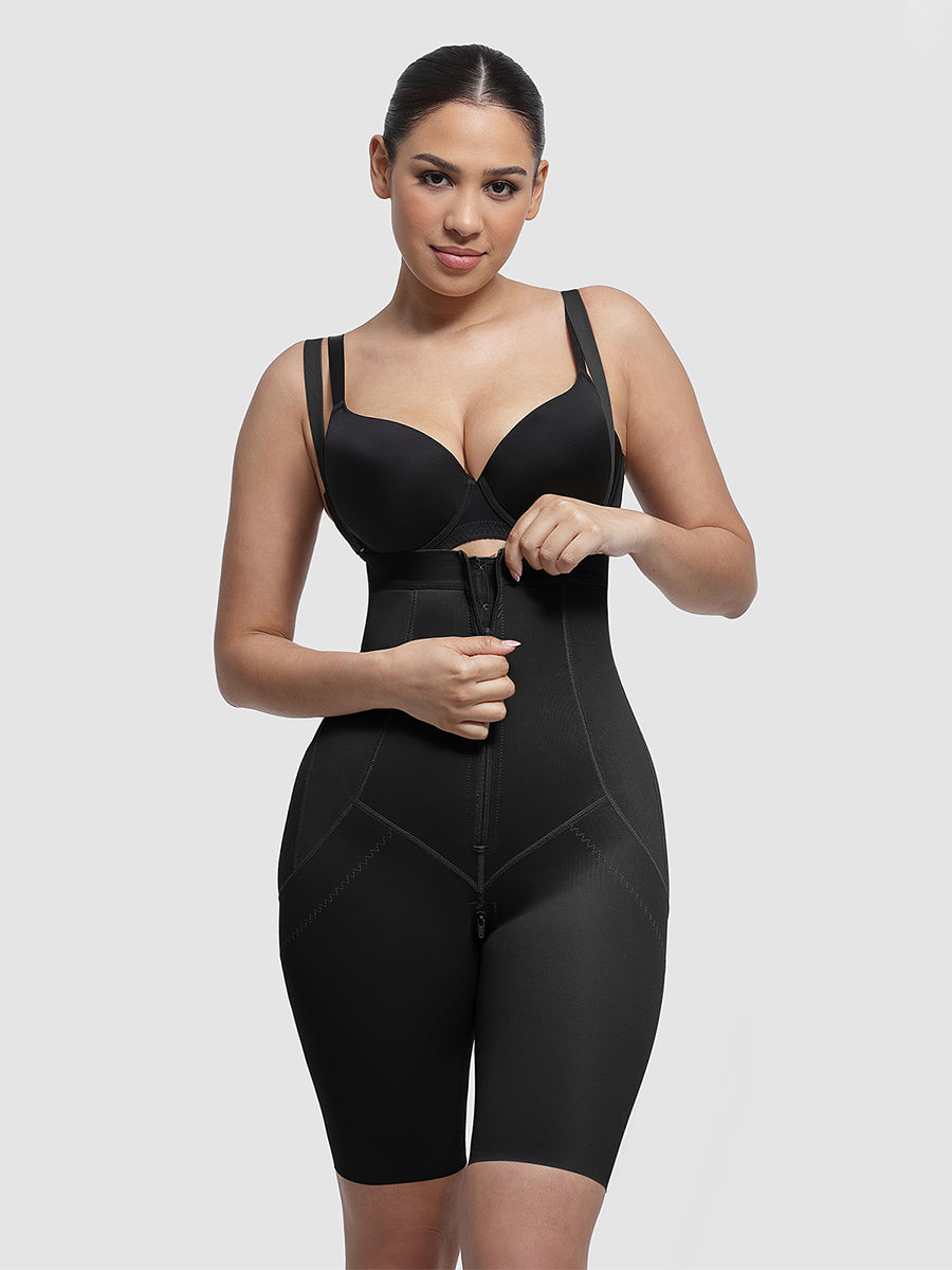 Well-in Vogue Body Shaper clips inside for post-operative wear and removable shoulder straps