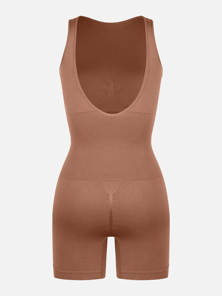 Well-in Vogue Round Neck Seamless Sexy U Back Shape Shapewear with Removable Cups