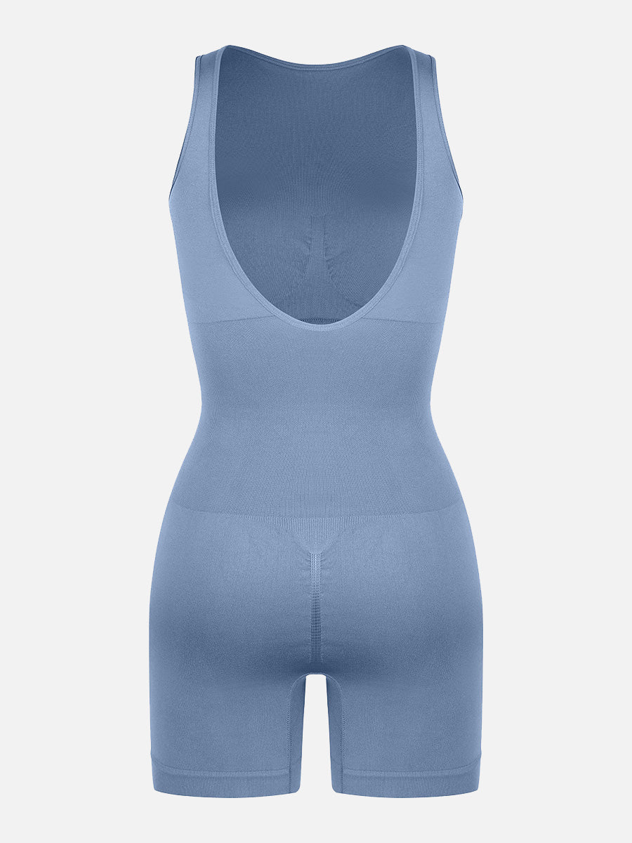 Well-in Vogue Round Neck Seamless Sexy U Back Shape Shapewear with Removable Cups