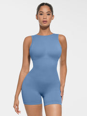 Well-in Vogue Round Neck Seamless Sexy U Back Shape Shapewear with Removable Cups