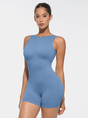Well-in Vogue Round Neck Seamless Sexy U Back Shape Shapewear with Removable Cups