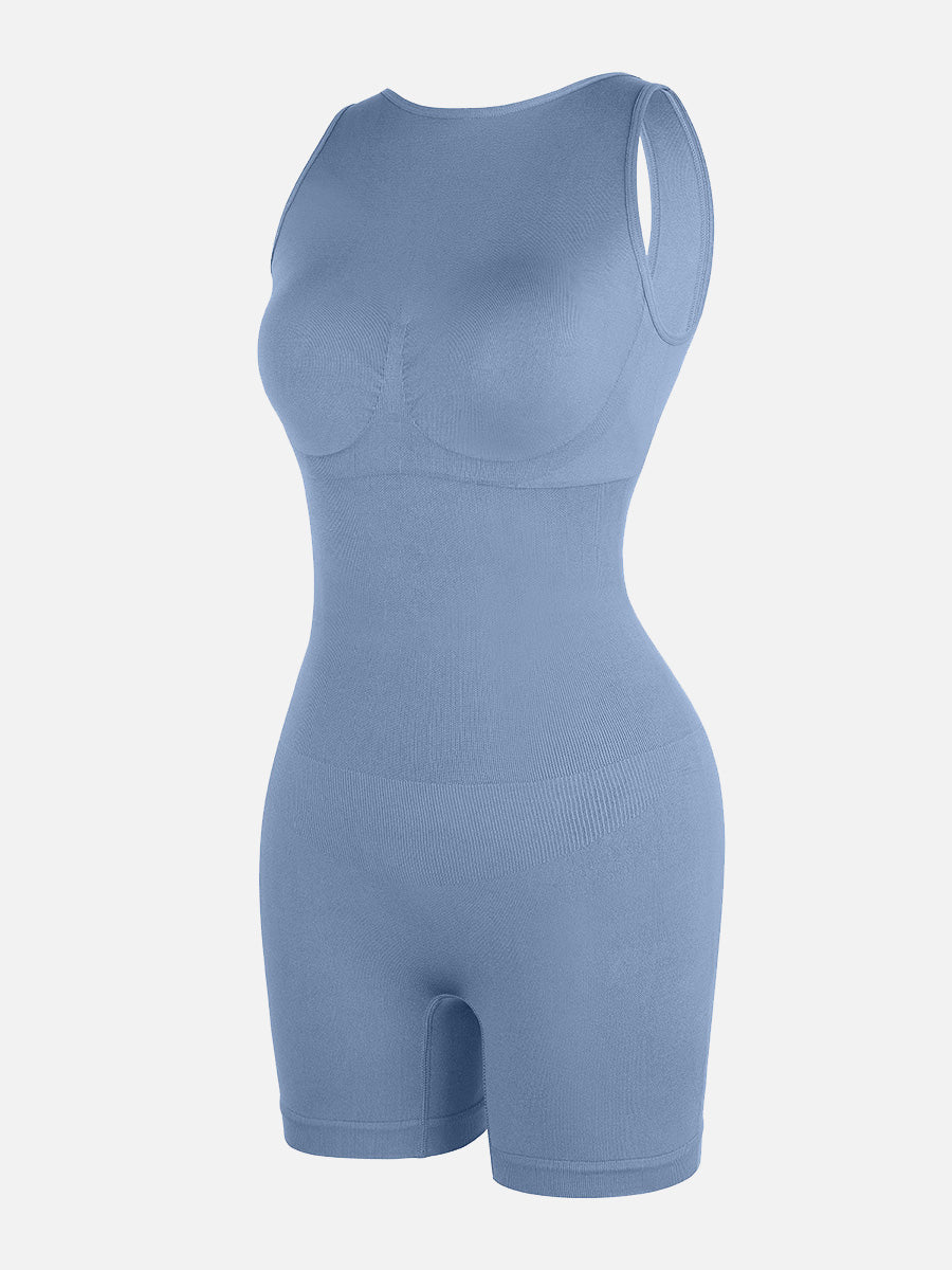Well-in Vogue Round Neck Seamless Sexy U Back Shape Shapewear with Removable Cups