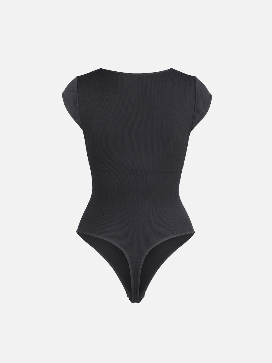 Well-in Vogue Seamless Deep V Waist and Abdomen Shaping Thong Bodysuit