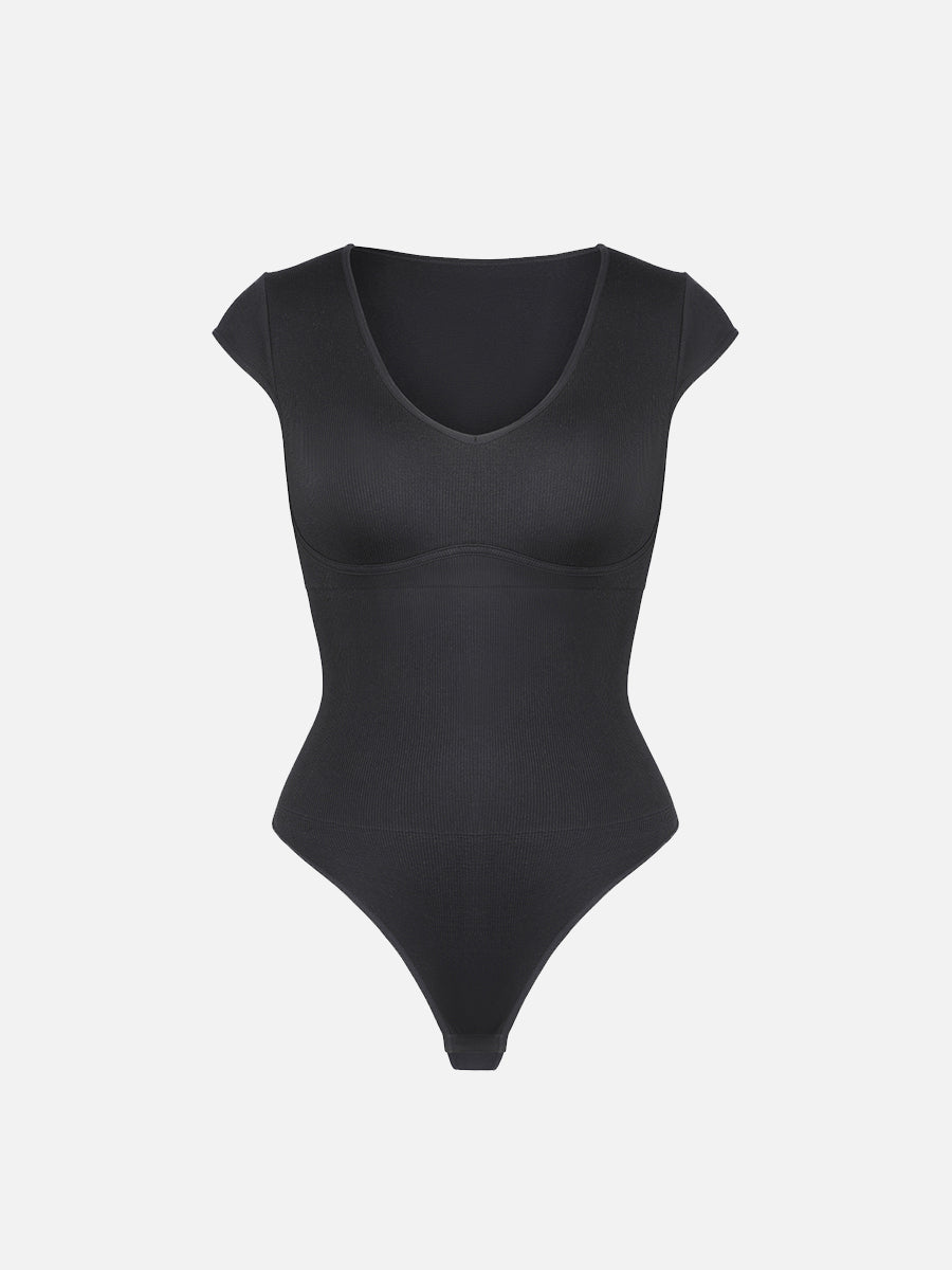 Well-in Vogue Seamless Deep V Waist and Abdomen Shaping Thong Bodysuit
