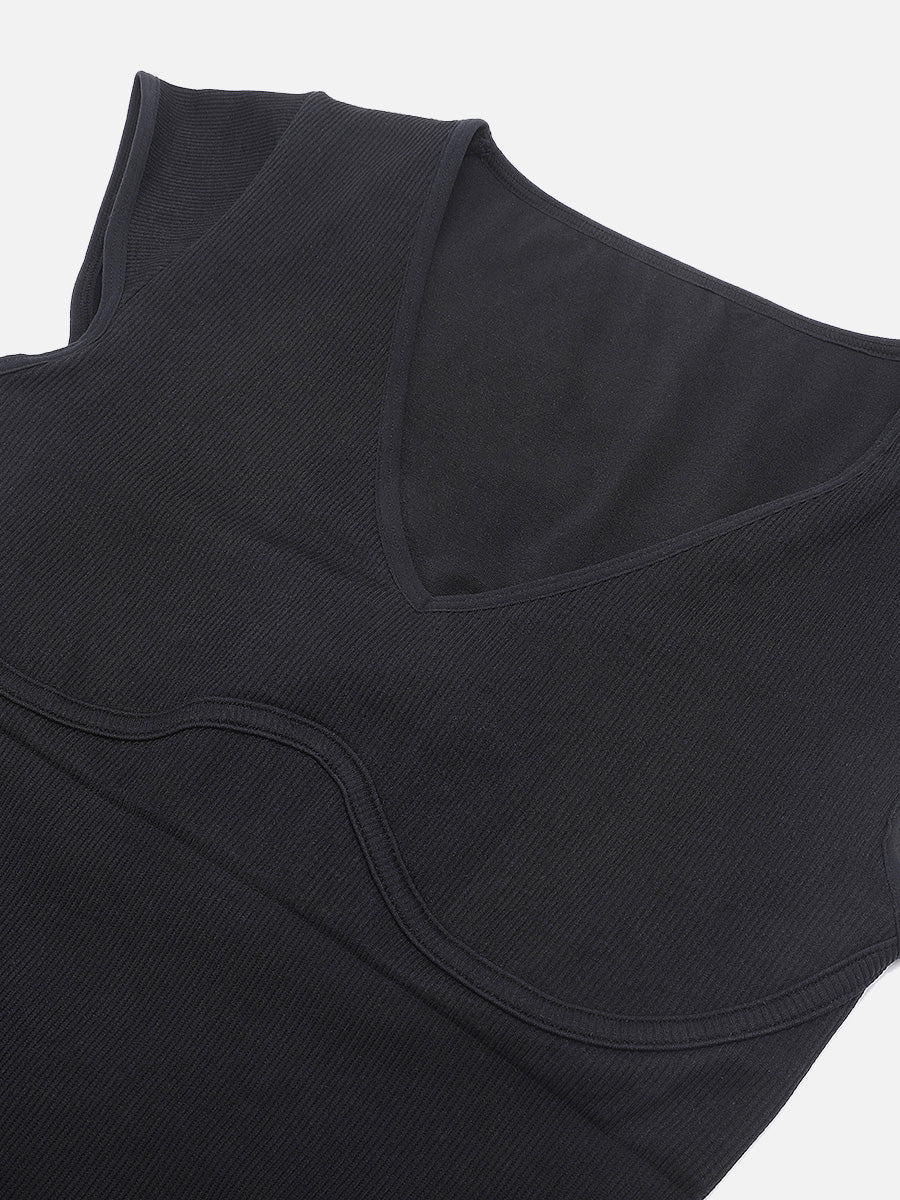 Well-in Vogue Seamless Deep V Waist and Abdomen Shaping Thong Bodysuit