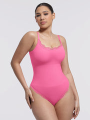 Well-in Vogue Seamless lace Cami Waist Abdomen Shaping Thong Bodysuit