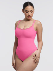 Well-in Vogue Seamless lace Cami Waist Abdomen Shaping Thong Bodysuit