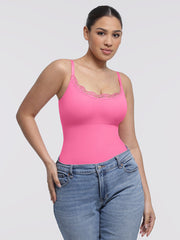 Well-in Vogue Seamless lace Cami Waist Abdomen Shaping Thong Bodysuit