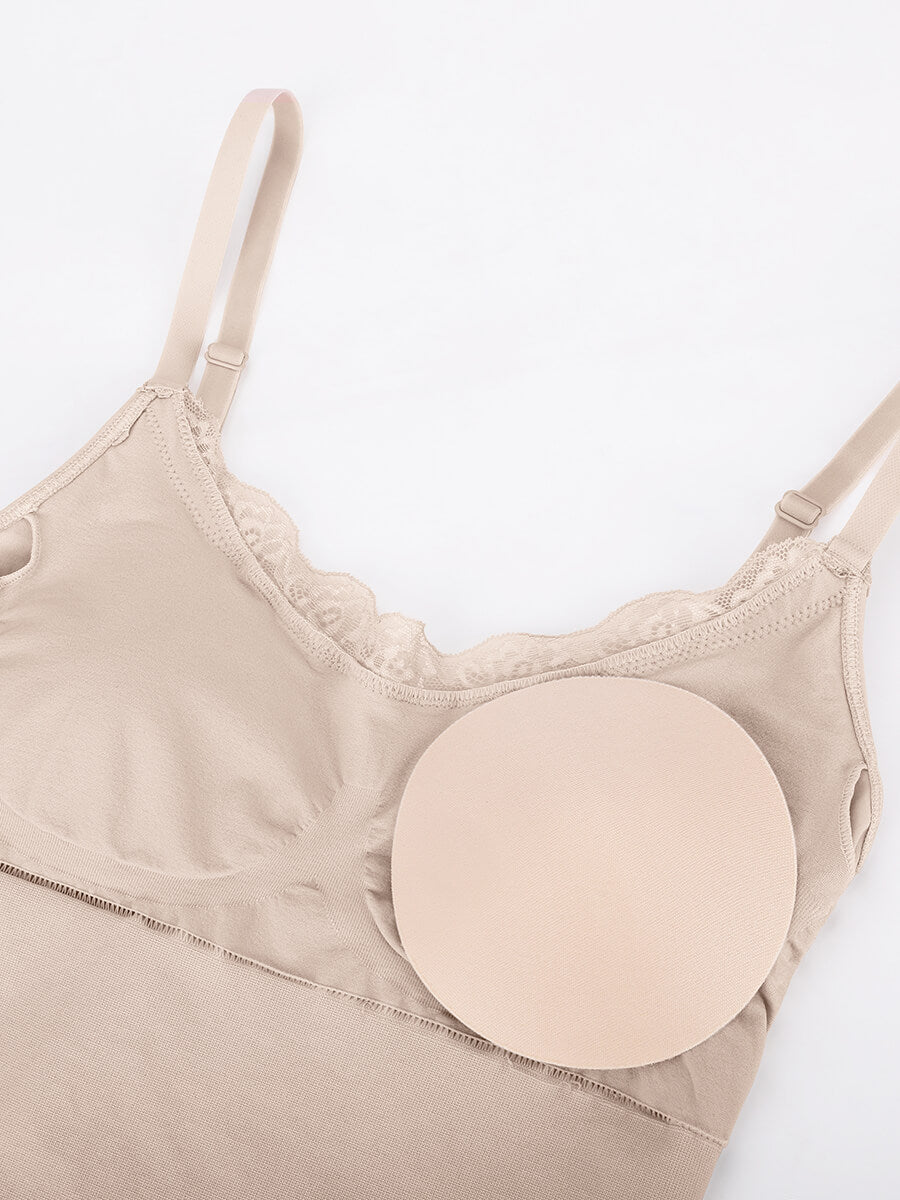 Well-in Vogue Seamless lace Cami Waist Abdomen Shaping Thong Bodysuit