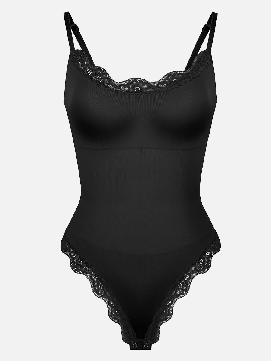 Well-in Vogue Seamless lace Cami Waist Abdomen Shaping Thong Bodysuit