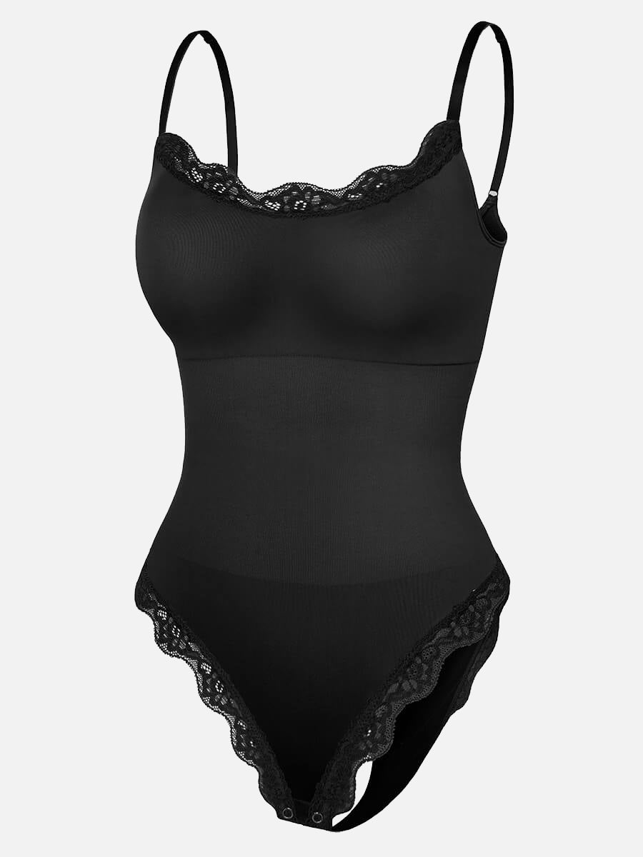 Well-in Vogue Seamless lace Cami Waist Abdomen Shaping Thong Bodysuit