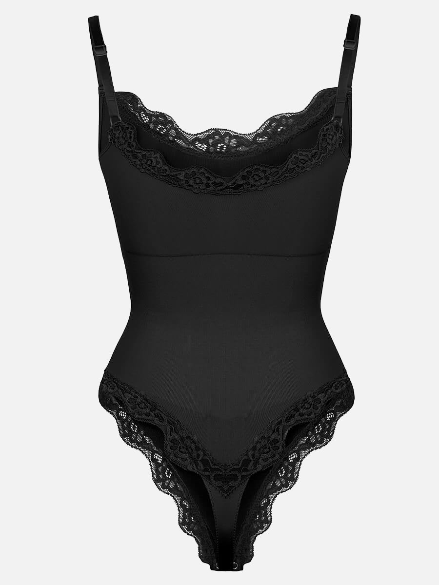 Well-in Vogue Seamless lace Cami Waist Abdomen Shaping Thong Bodysuit