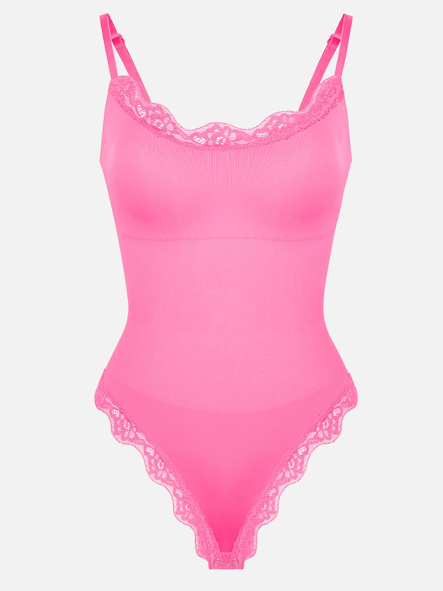 Well-in Vogue Seamless lace Cami Waist Abdomen Shaping Thong Bodysuit
