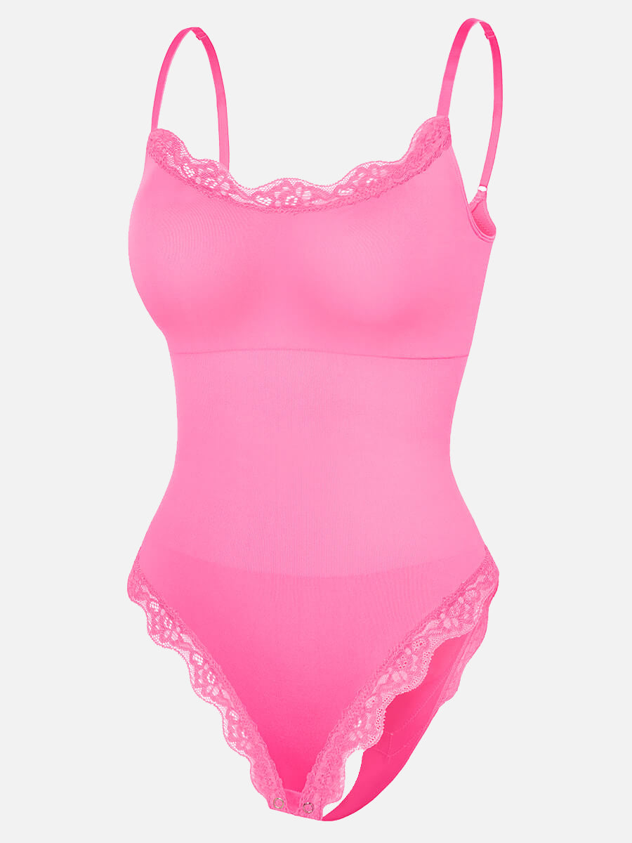 Well-in Vogue Seamless lace Cami Waist Abdomen Shaping Thong Bodysuit