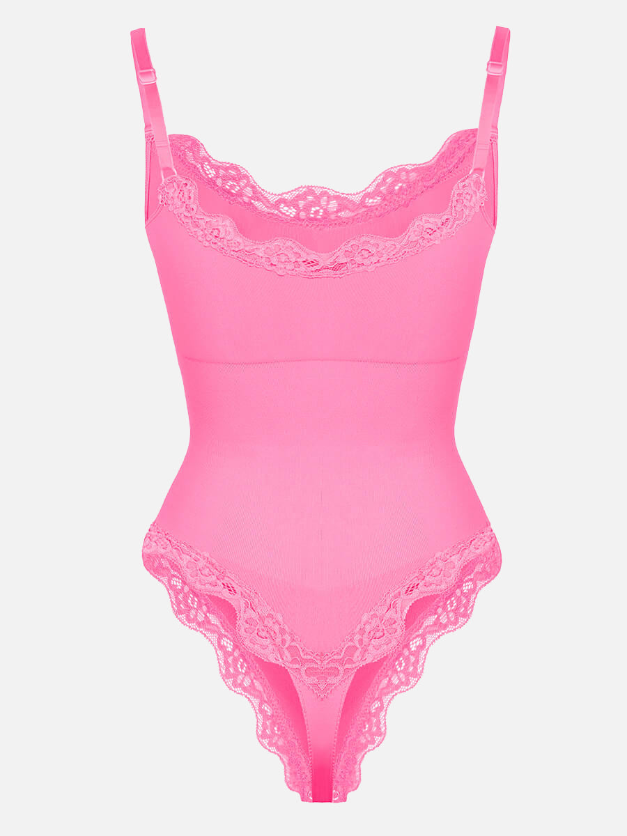 Well-in Vogue Seamless lace Cami Waist Abdomen Shaping Thong Bodysuit