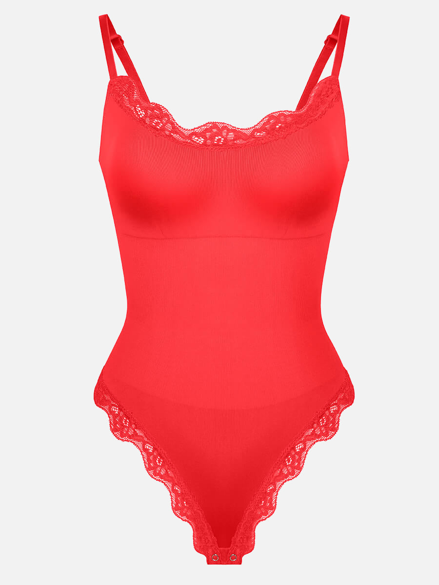 Well-in Vogue Seamless lace Cami Waist Abdomen Shaping Thong Bodysuit