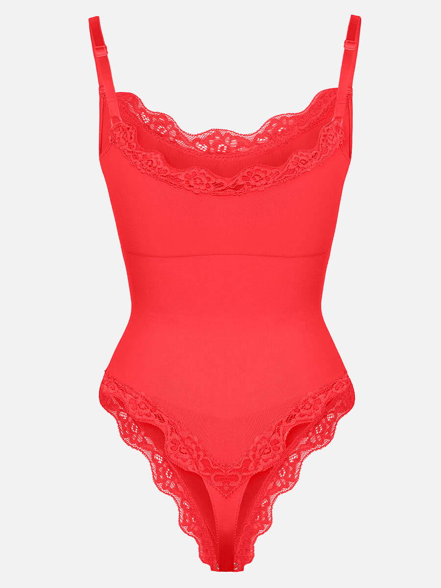 Well-in Vogue Seamless lace Cami Waist Abdomen Shaping Thong Bodysuit