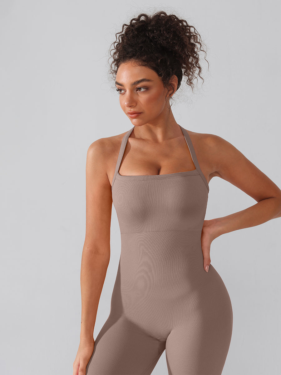 Well-in Vogue Seamless Sports Shaping 2 in 1 Waist and Tummy Control Bra-free Jumpsuit