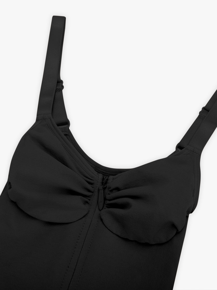 Well-in Vogue Seamless Plunge Chest Support Bodysuit with Clips Inside