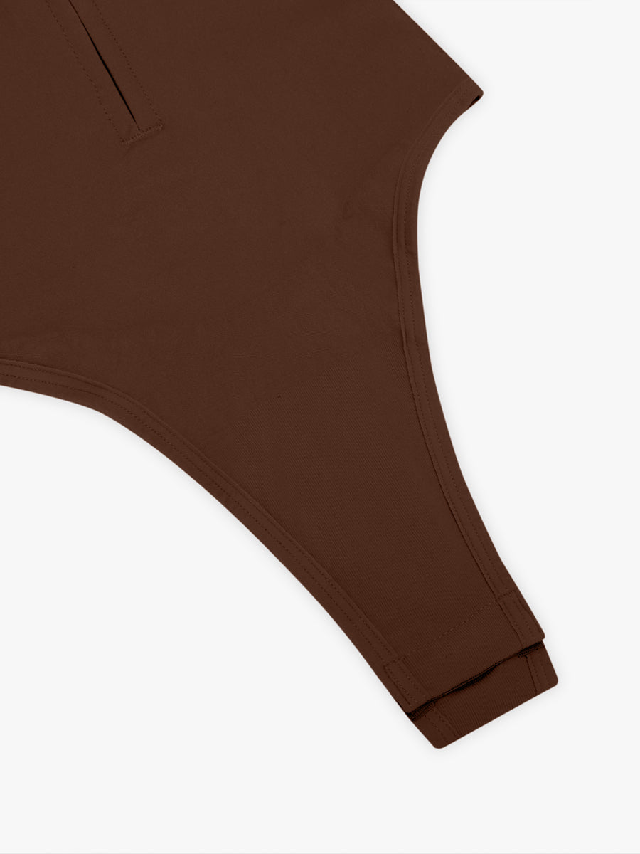 Well-in Vogue Seamless Plunge Chest Support Bodysuit with Clips Inside