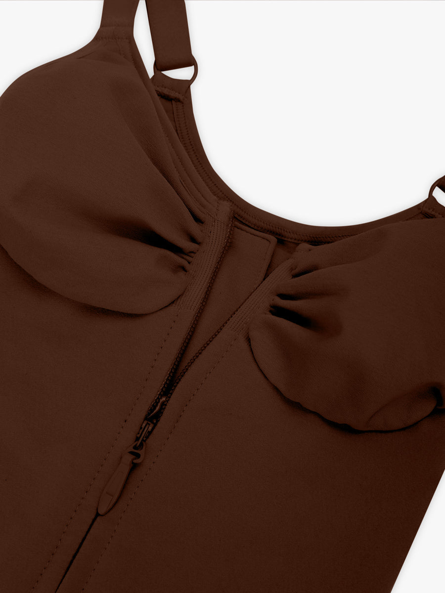 Well-in Vogue Seamless Plunge Chest Support Bodysuit with Clips Inside