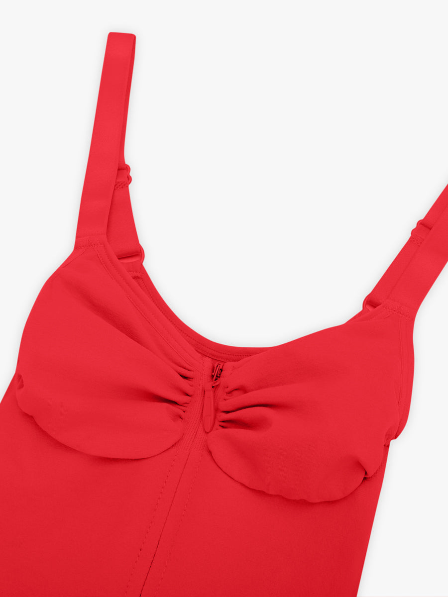 Well-in Vogue Seamless Plunge Chest Support Bodysuit with Clips Inside