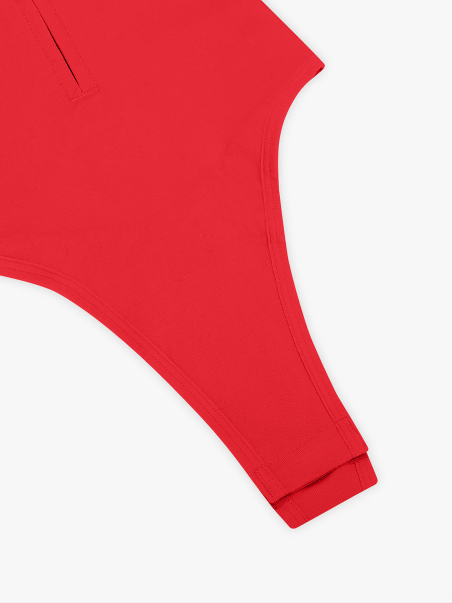 Well-in Vogue Seamless Plunge Chest Support Bodysuit with Clips Inside