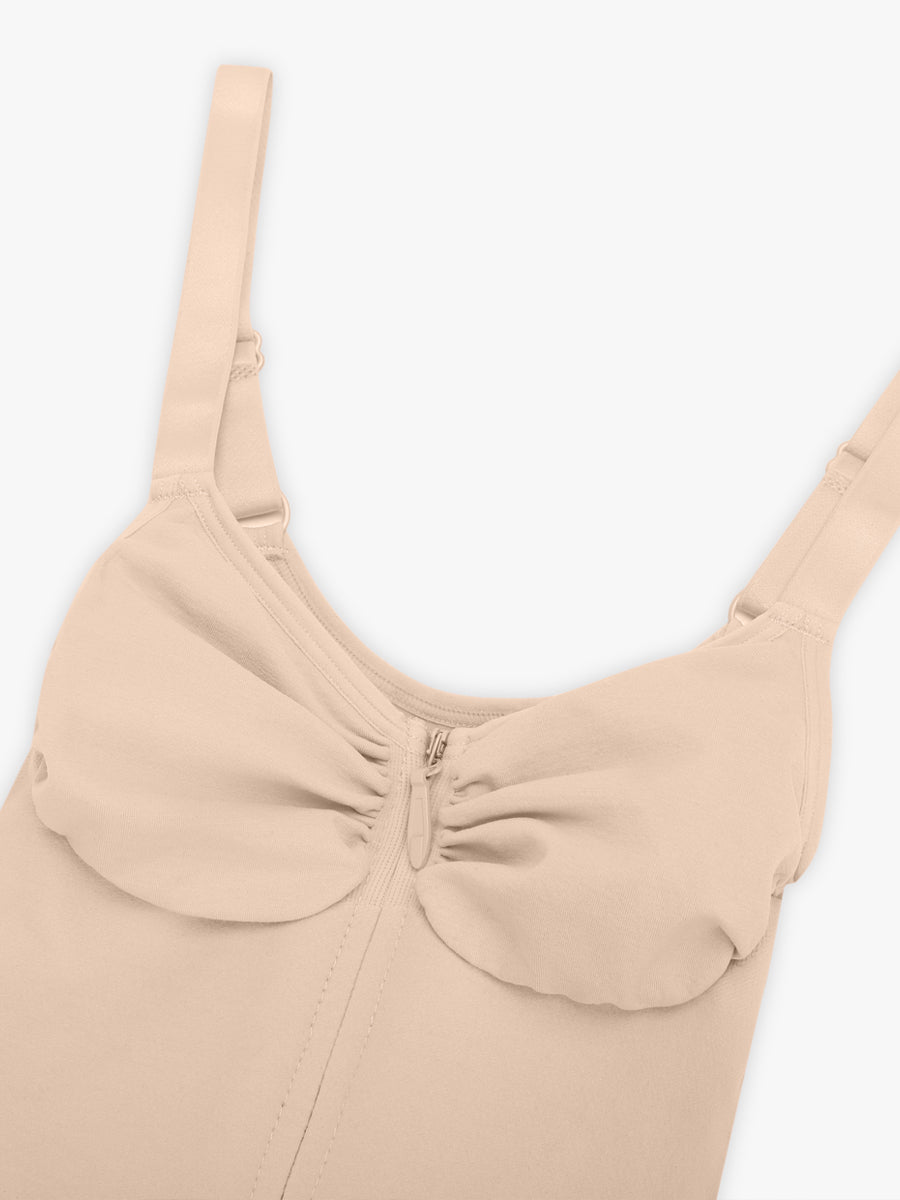 Well-in Vogue Seamless Plunge Chest Support Bodysuit with Clips Inside