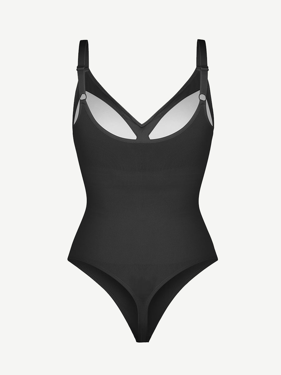 Well-in Vogue Seamless Built-in Bra Waist and Tummy Control Thong Bodysuit